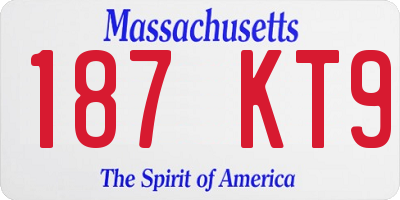 MA license plate 187KT9