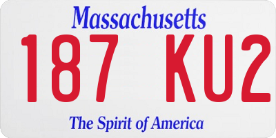 MA license plate 187KU2