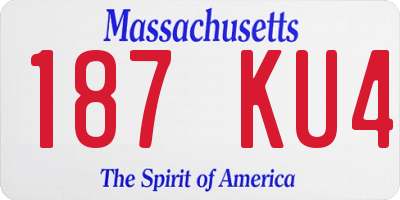 MA license plate 187KU4