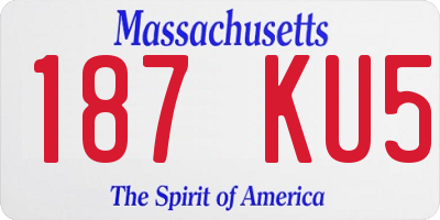 MA license plate 187KU5