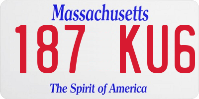 MA license plate 187KU6