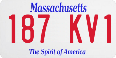 MA license plate 187KV1