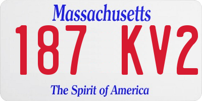 MA license plate 187KV2