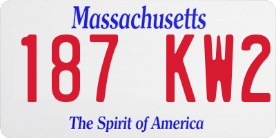 MA license plate 187KW2