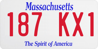MA license plate 187KX1