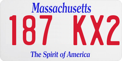 MA license plate 187KX2