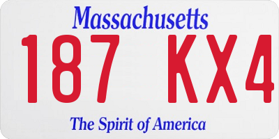 MA license plate 187KX4