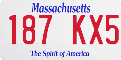 MA license plate 187KX5