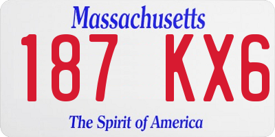 MA license plate 187KX6