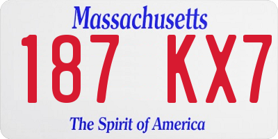 MA license plate 187KX7