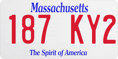 MA license plate 187KY2