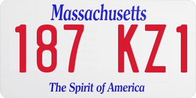 MA license plate 187KZ1