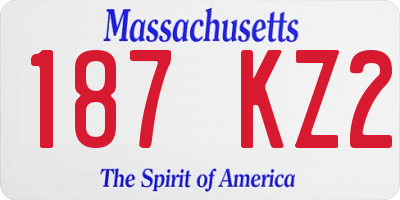 MA license plate 187KZ2
