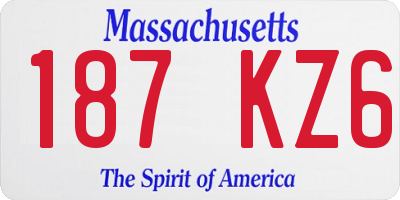 MA license plate 187KZ6