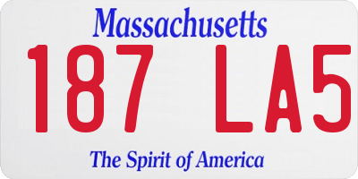 MA license plate 187LA5