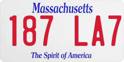 MA license plate 187LA7
