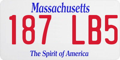 MA license plate 187LB5