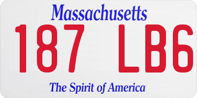 MA license plate 187LB6