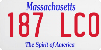 MA license plate 187LC0