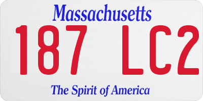MA license plate 187LC2