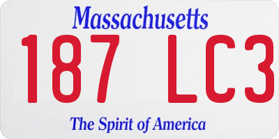 MA license plate 187LC3