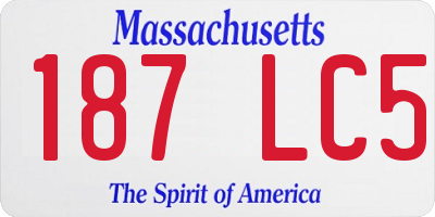 MA license plate 187LC5