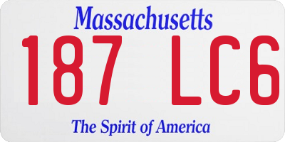 MA license plate 187LC6