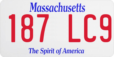 MA license plate 187LC9