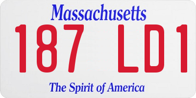 MA license plate 187LD1