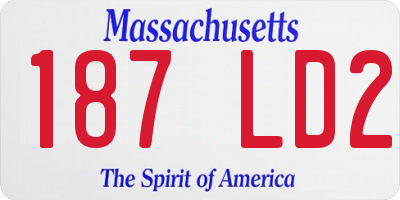 MA license plate 187LD2