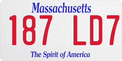 MA license plate 187LD7