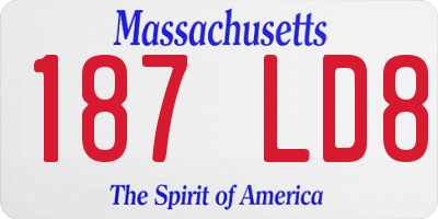 MA license plate 187LD8