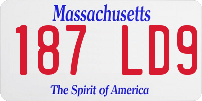 MA license plate 187LD9