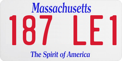 MA license plate 187LE1