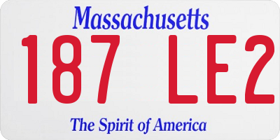 MA license plate 187LE2