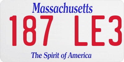 MA license plate 187LE3