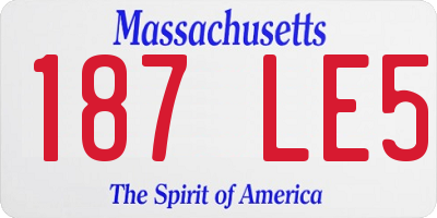 MA license plate 187LE5