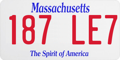 MA license plate 187LE7