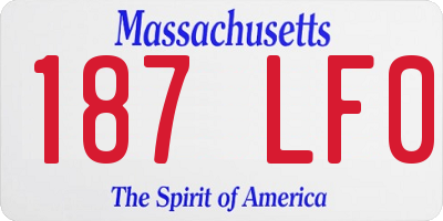 MA license plate 187LF0
