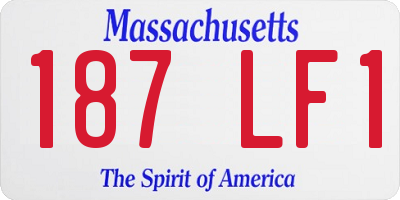 MA license plate 187LF1