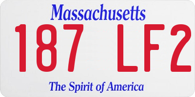 MA license plate 187LF2