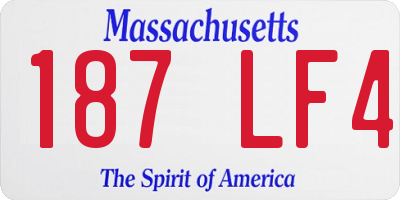 MA license plate 187LF4