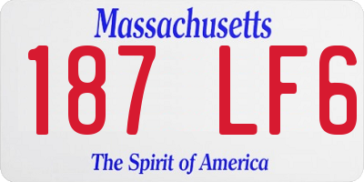 MA license plate 187LF6