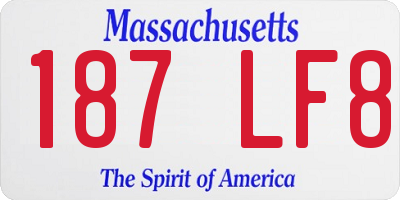 MA license plate 187LF8