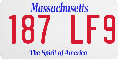 MA license plate 187LF9