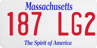 MA license plate 187LG2