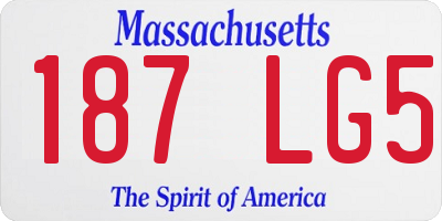 MA license plate 187LG5