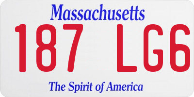 MA license plate 187LG6
