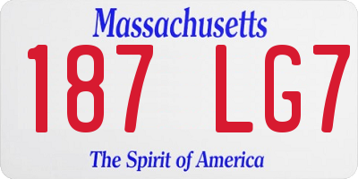 MA license plate 187LG7