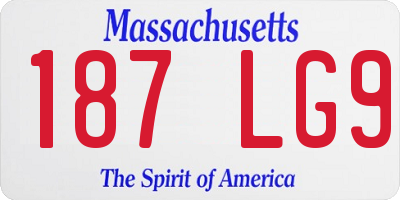 MA license plate 187LG9